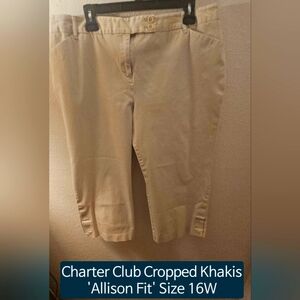 Charter Club Cropped Khakis Allison Fit Size 16W